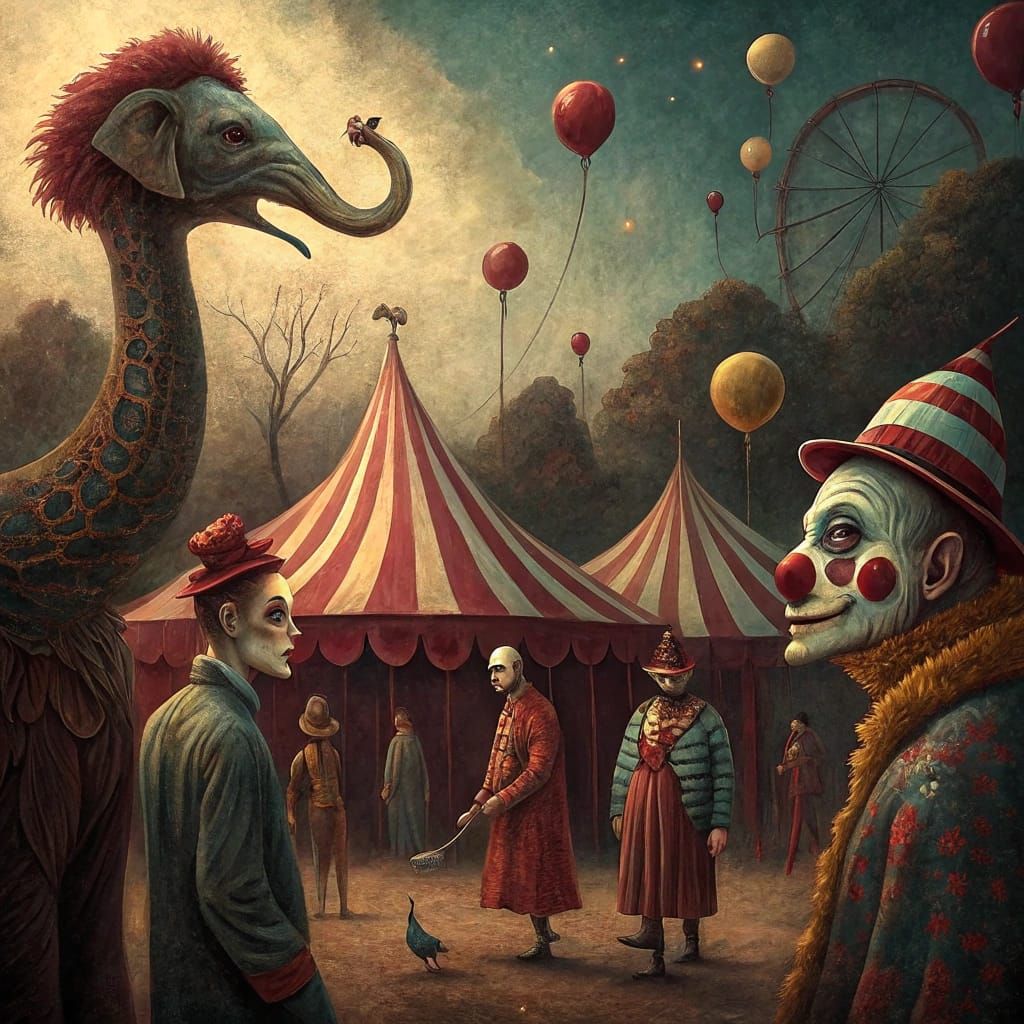 Surreal Circus in Dark Fantasy Aesthetic