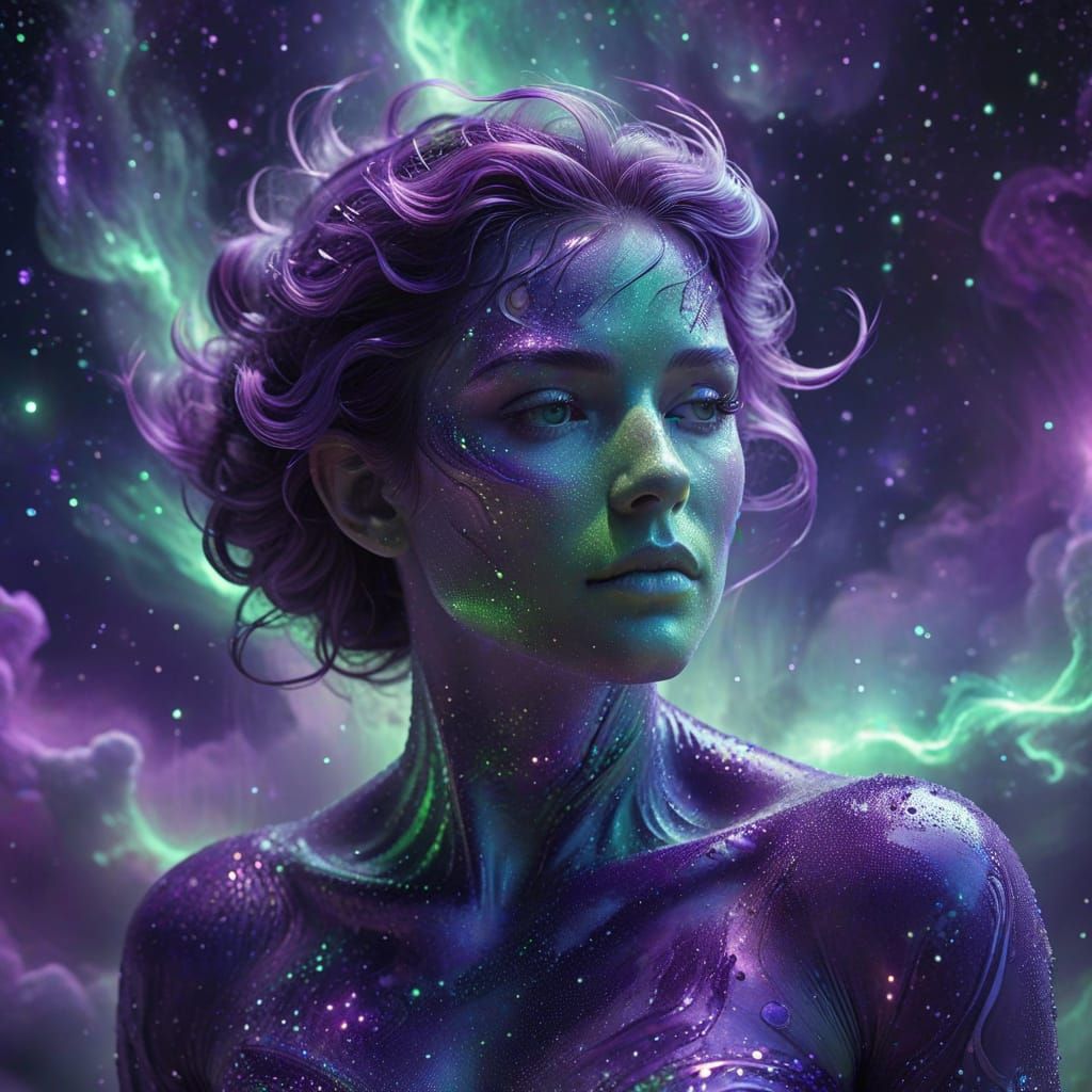 Surreal Dreamer in Vibrant Ethereal Landscape