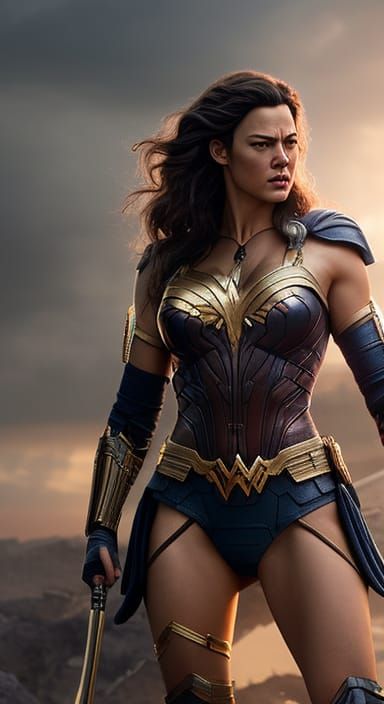 Wonder Woman Hyperrealistic Digital Art in 8K