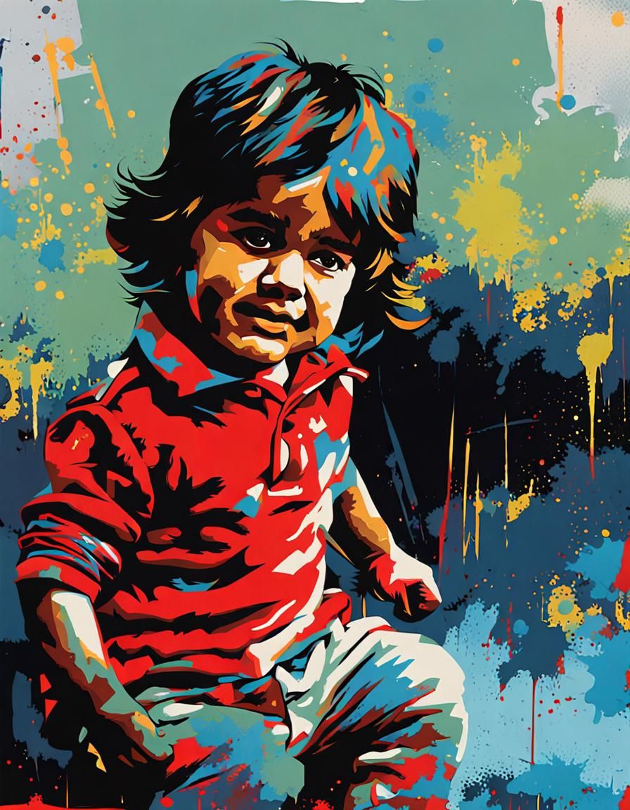 Vibrant Pop Art Portrait in Warhol Style