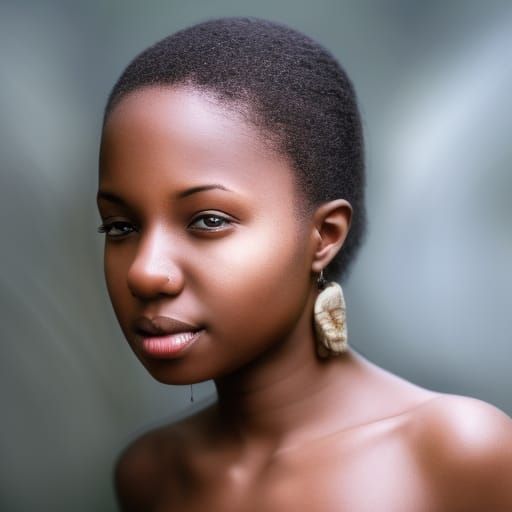 Beautiful African Girl with Hijab, Hyperdetailed Portrait