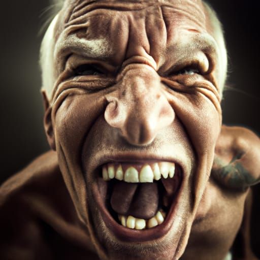Intense Portrait of Shouting Man, Lee Jeffries Style