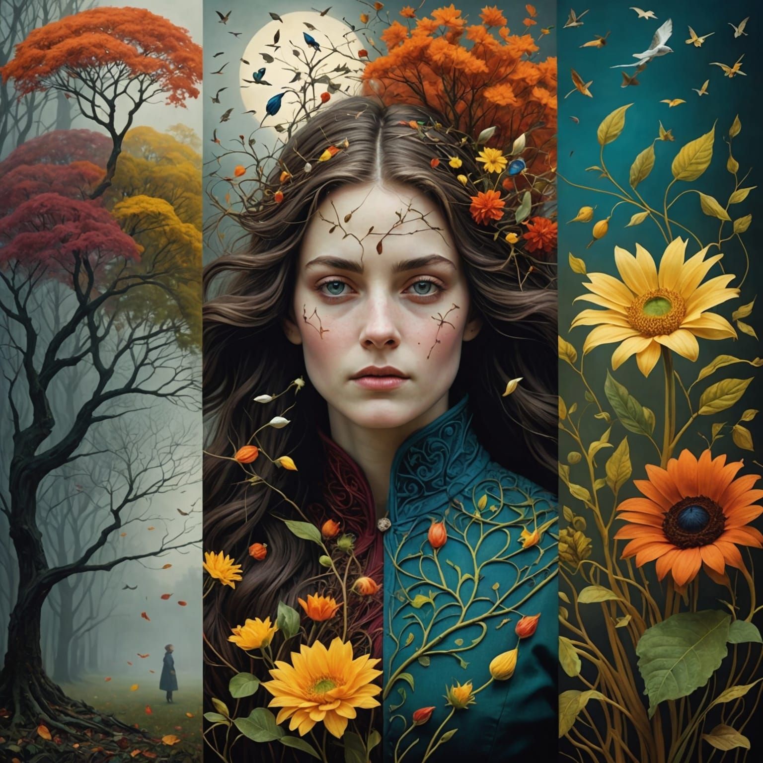 Goddess of Seasons in Renaissance Style