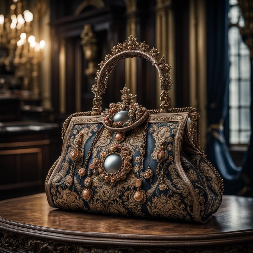 Modern Queen Elizabeth I Handbag: Hyperrealistic Detail