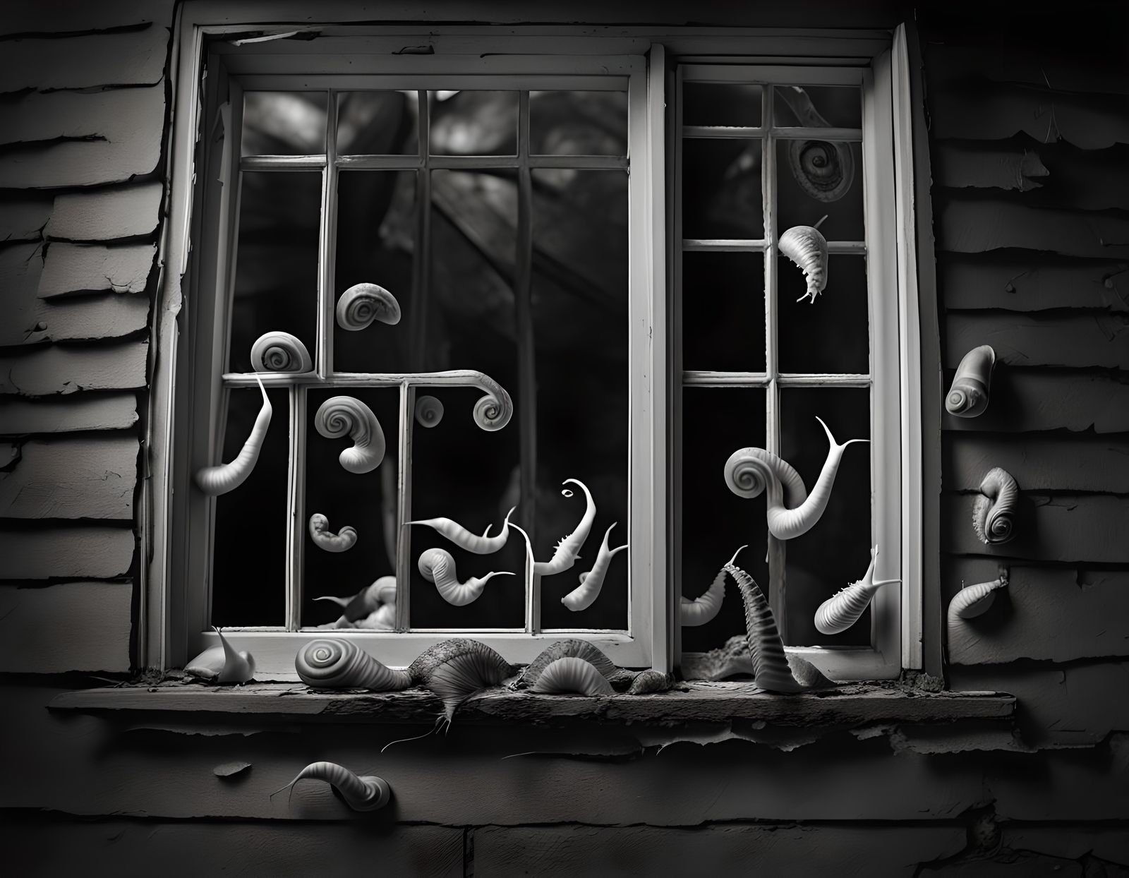Horrifying Slugs Invade House in Black and White Film