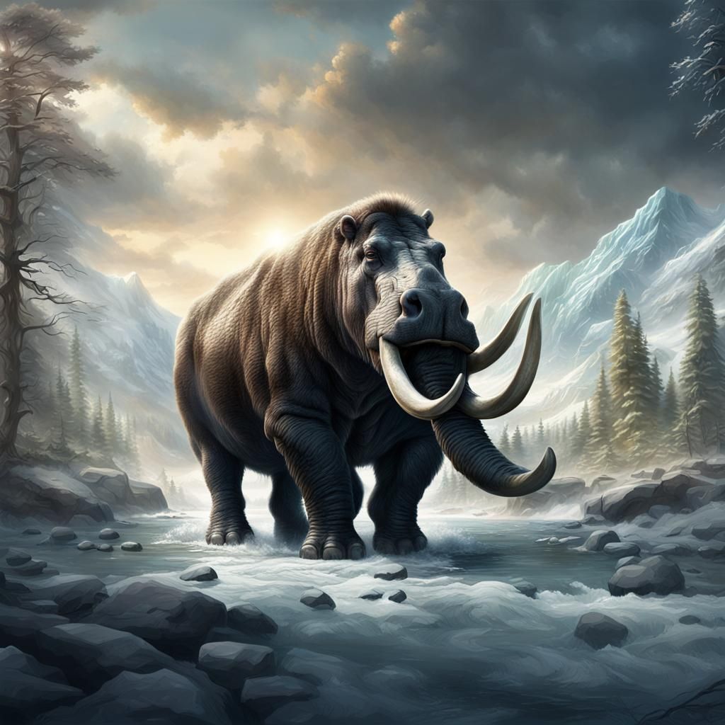 Hippo Woolly Mammoth: Epic Digital Matte Painting
