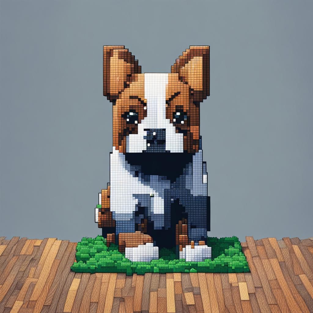 Pixelated Dog Generated by AI