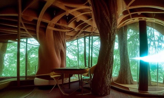 Galactic Treehouse: Sci-Fi 3D Render