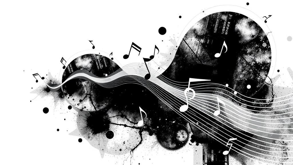 Abstract Black and White Sound Wave Design
