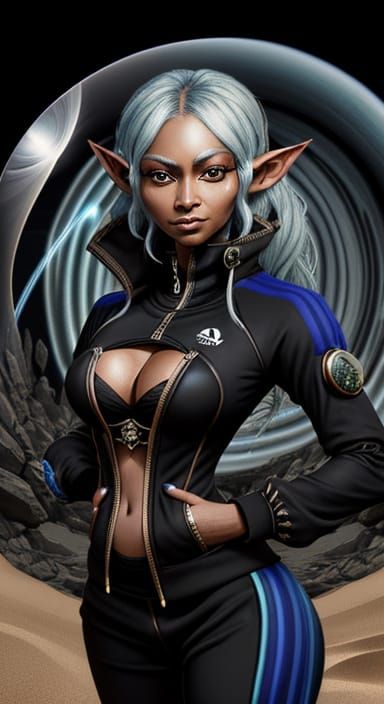 Steampunk Drow Elf Athleisure Tuxedo Shaman