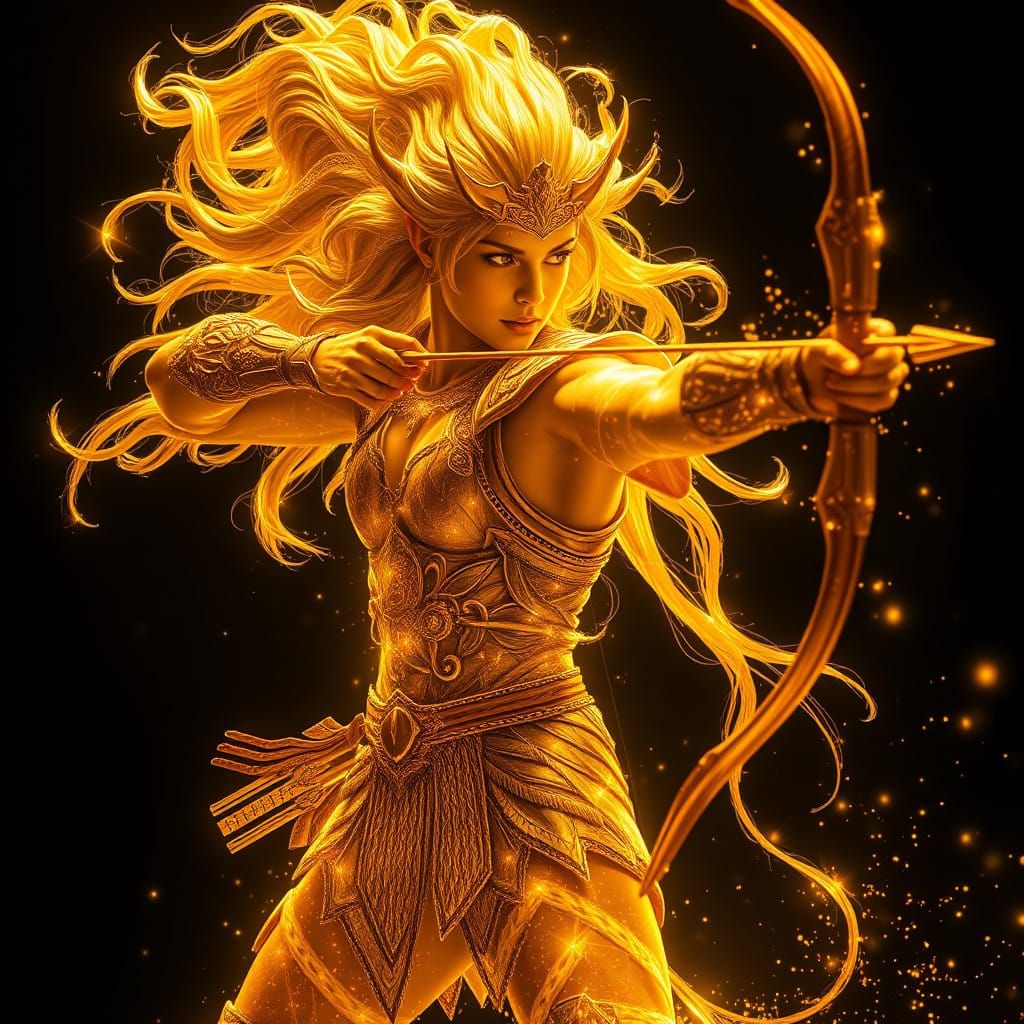 Golden Warrior in Radiant Illumination