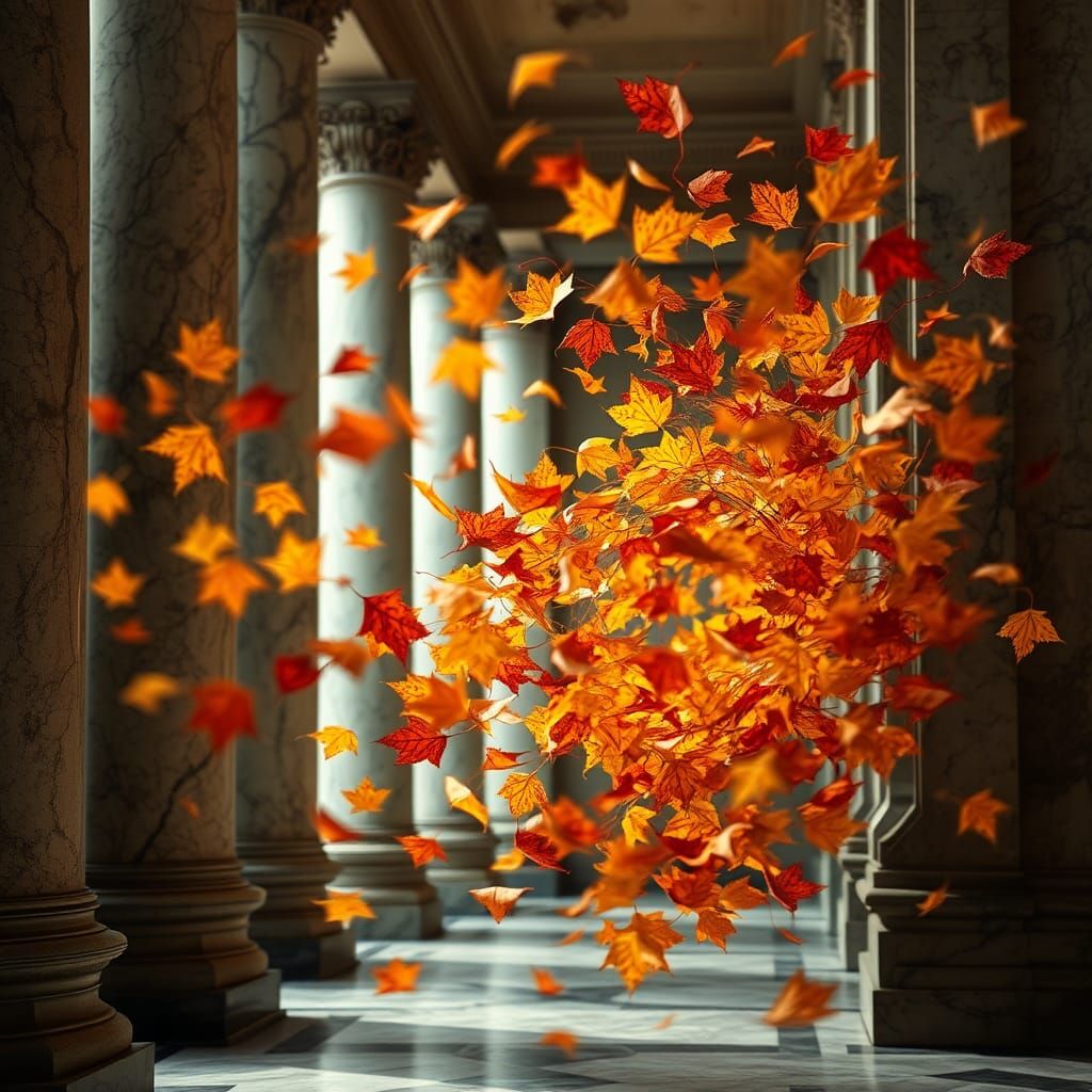 Autumn Leaves Whirlwind Creates Museum Art