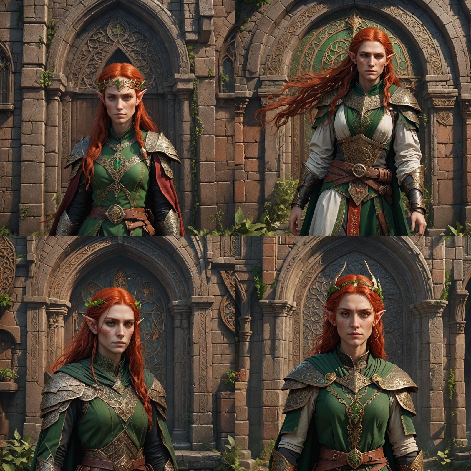 Half-Elf Cleric with Red Hair: Fantasy Art