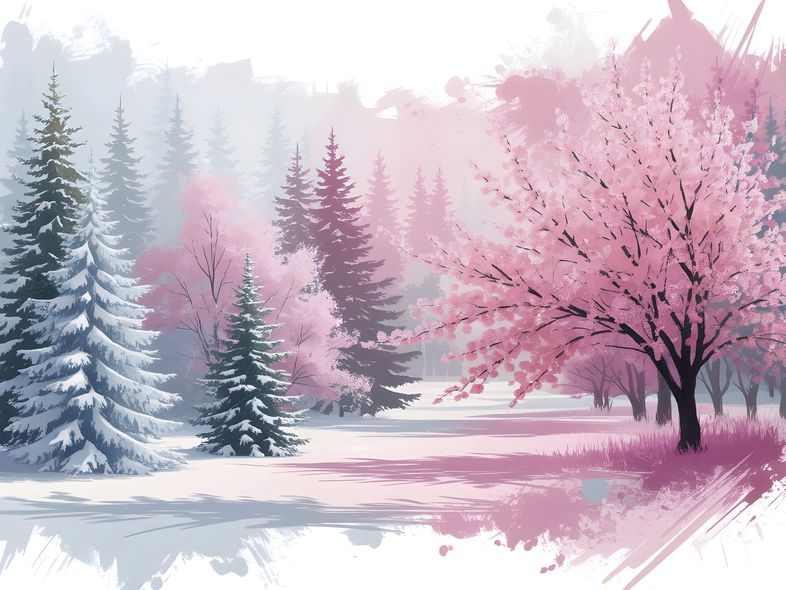 Winter Bloom in Digital Art