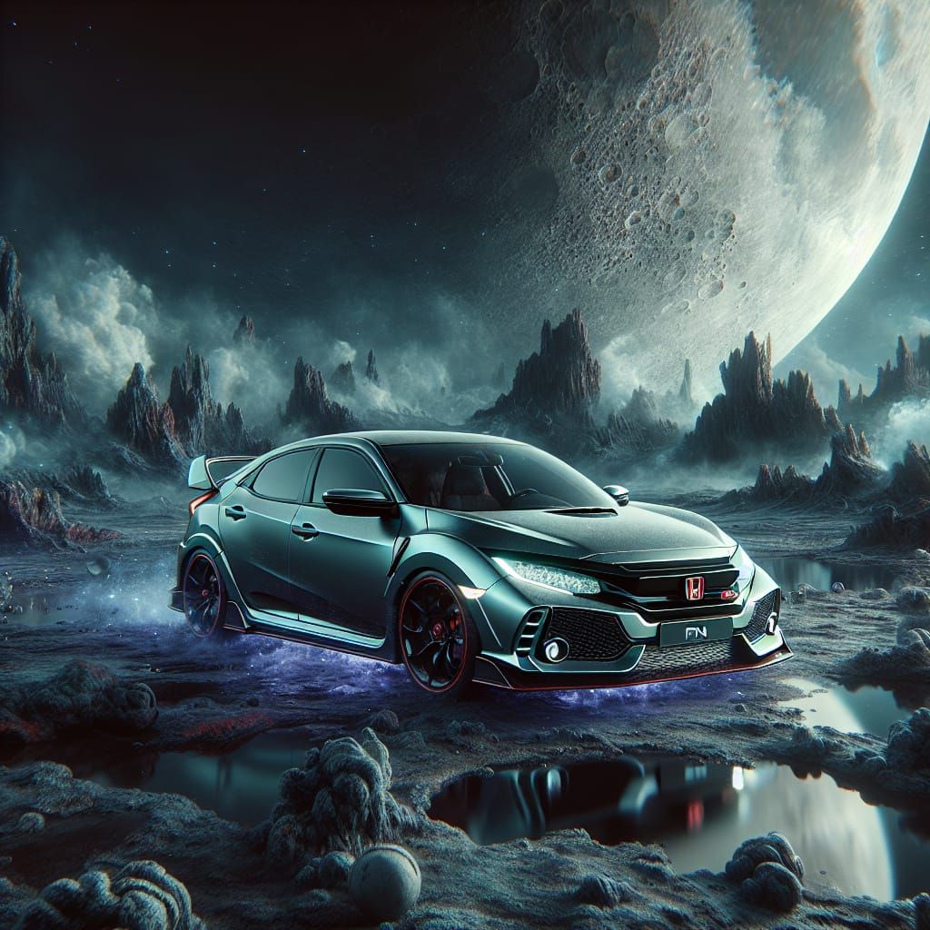 Honda Civic Type-R on a Fantastical Moon