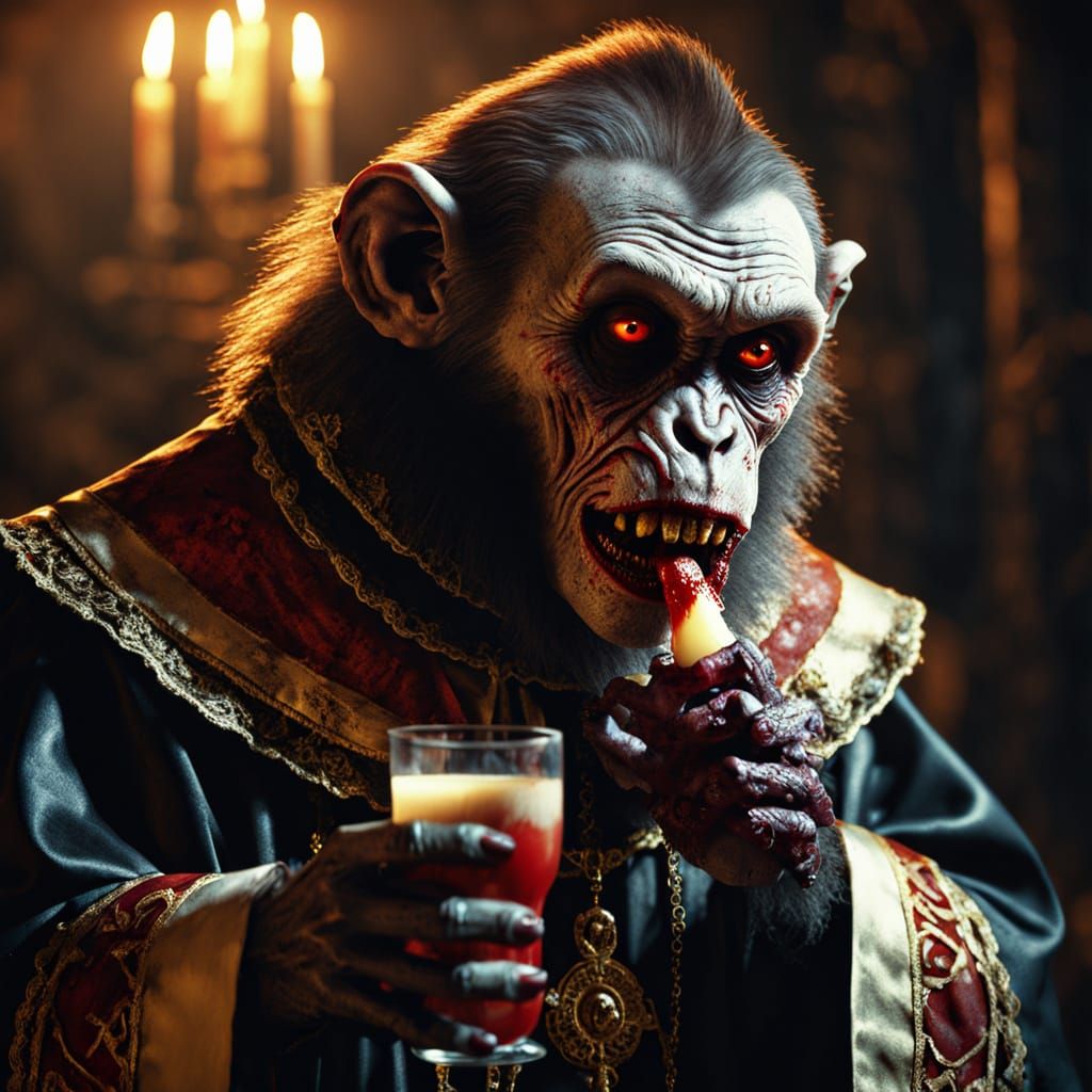 Dark Fantasy Priest in Surrealism Style with Glowing Eyes