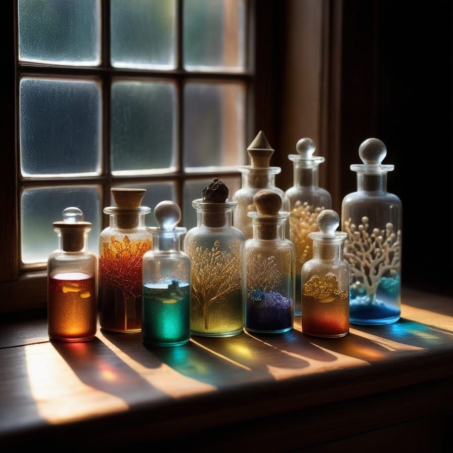 Enchanted Apothecary Scene in Surrealist Style