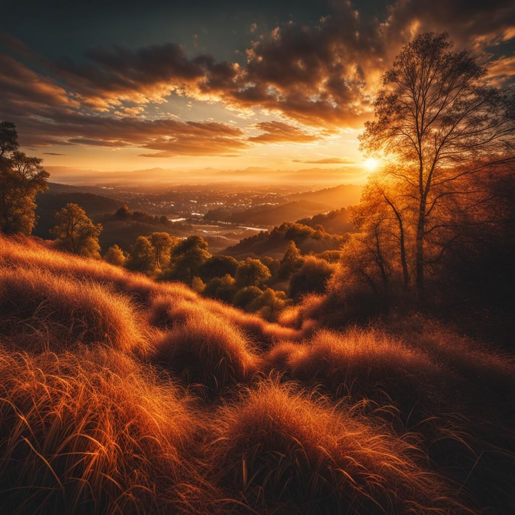 Hyperrealistic Golden Hour Close-Up: Intricate Details