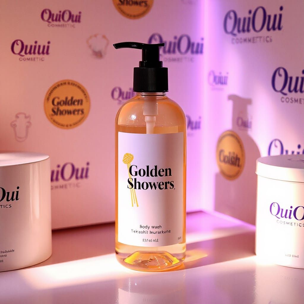 Vibrant Body Wash Bottle in a Futuristic Setting