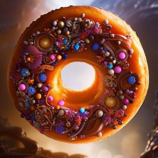 Steampunk Donut Still Life: Mechanical and Magical