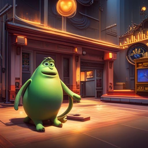 Pixar-Style 3D Render with Radial Gradient Background