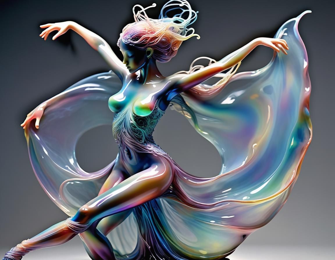 Spectrolite Opalescent Psychedelic Intricately Meticulously Ethereally Gossamer Inspirational Dancer Sculptures