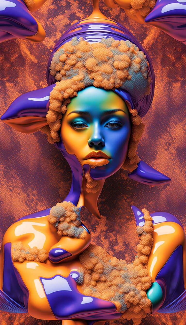 Vibrant Psychedelic Neon Art: Four Distinct AI-Generated Ima...