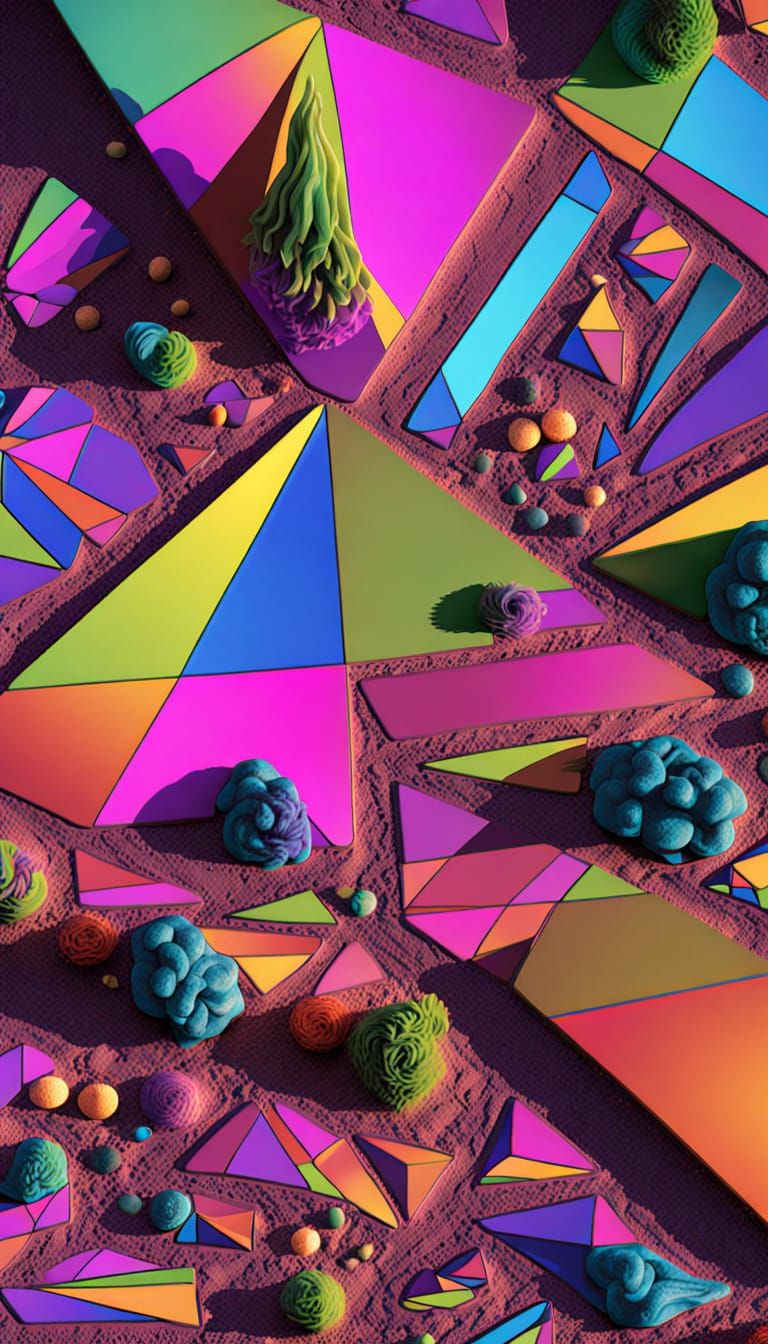 AI Generated Art: Psychedelic Neon Abstract Scenes
