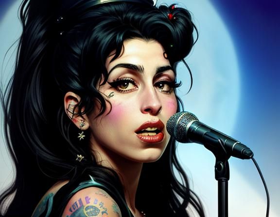 Singer in Multidimensional Universe, in Fantasy Art Style