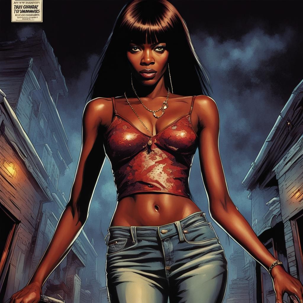 Naomi Campbell on 70s Horror Comic Cover