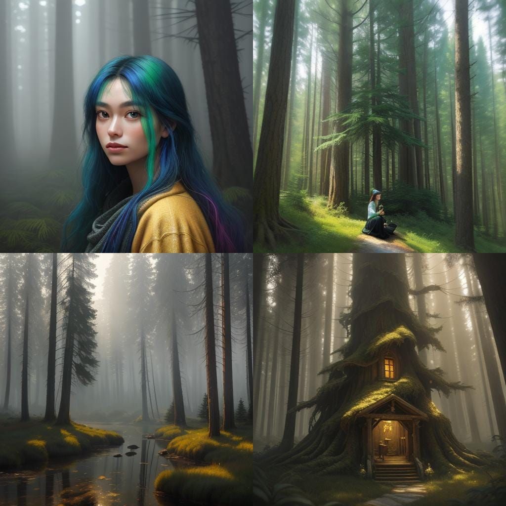 Pine Tree Woman: An AI-Generated Arboreal Portrait