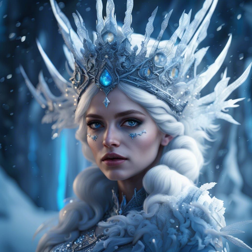 Snow Queen in Detailed Fantasy Concept Art