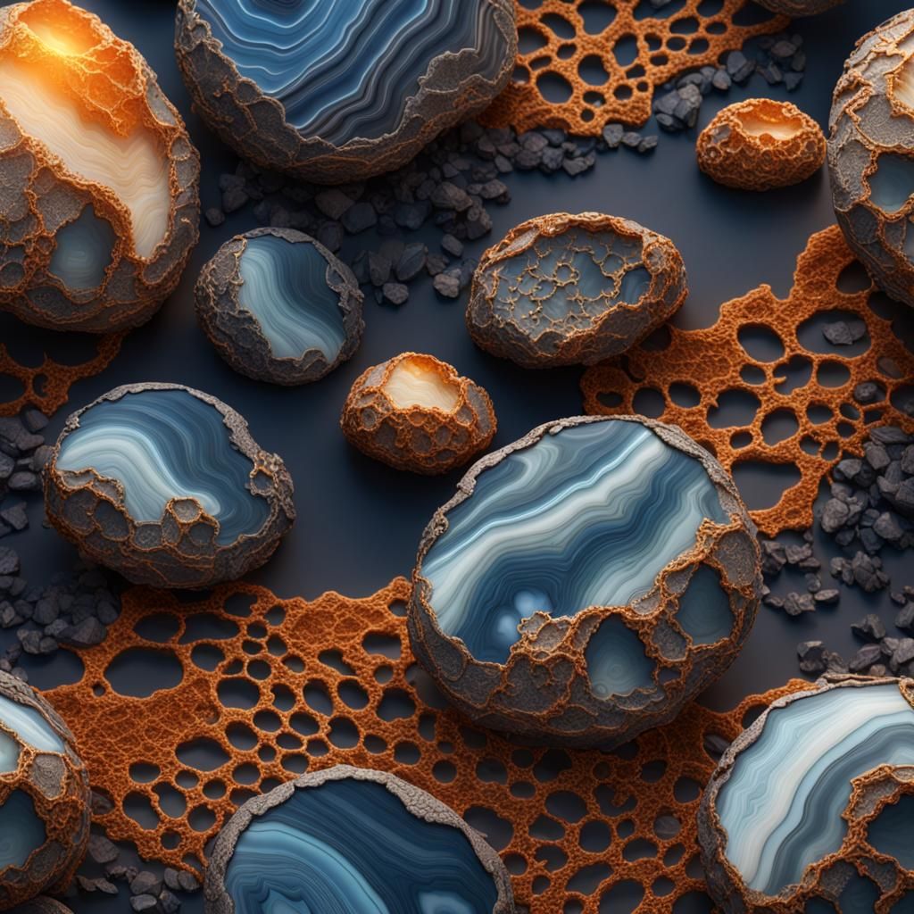 Beautiful cut lacy agates, sharp