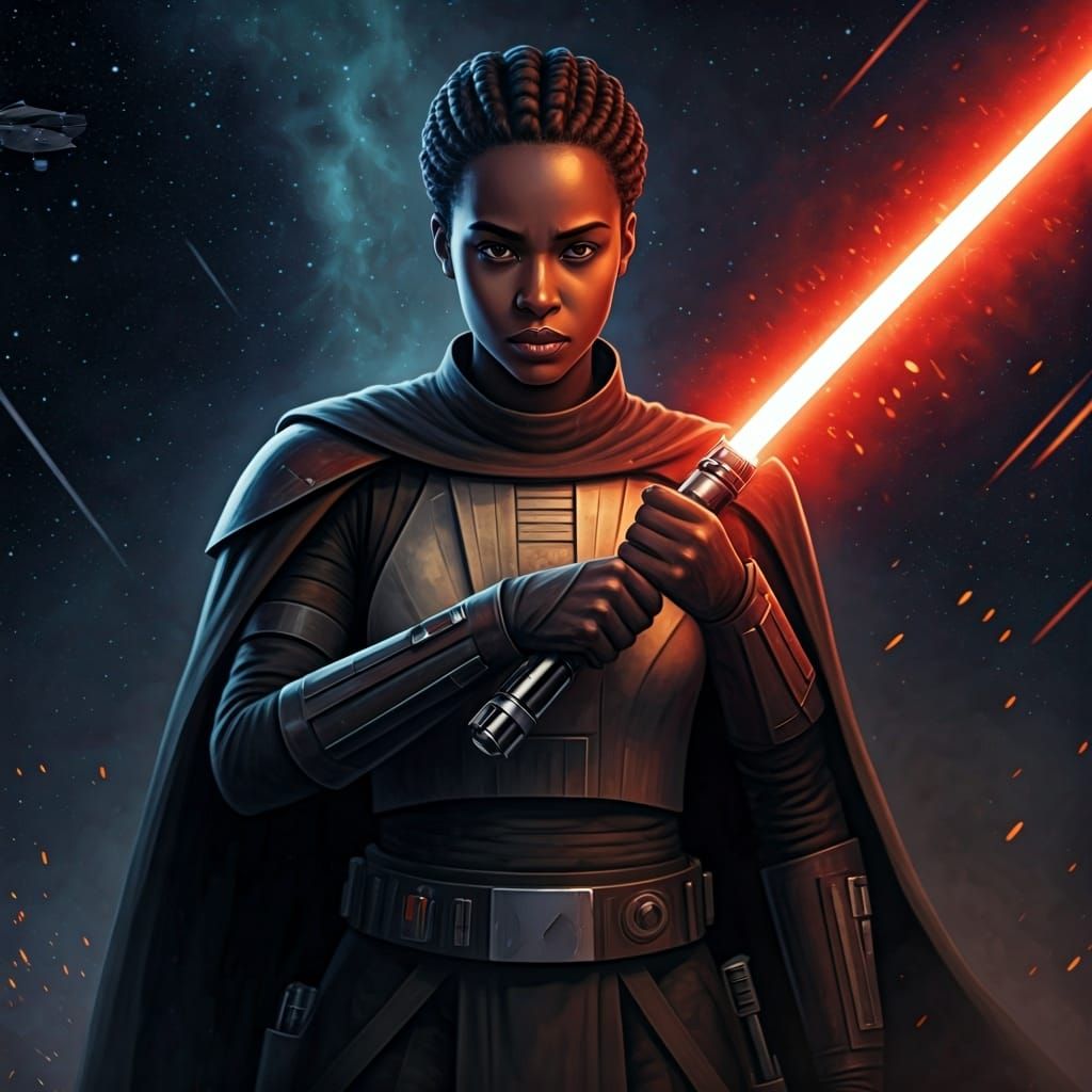 Reva Sevander with Lightsaber in Star Wars Style