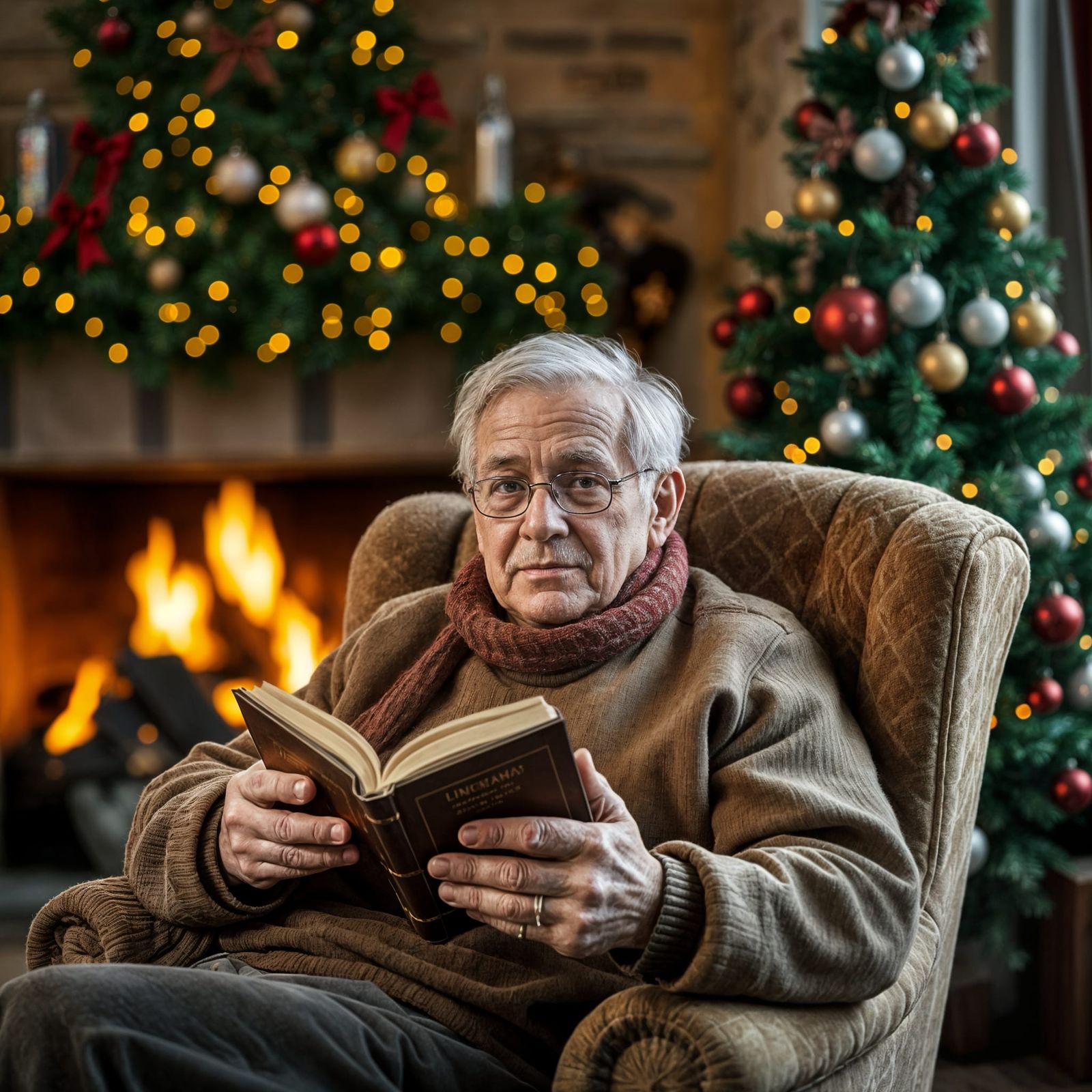 Intimate Portrait of an Old Man Reading