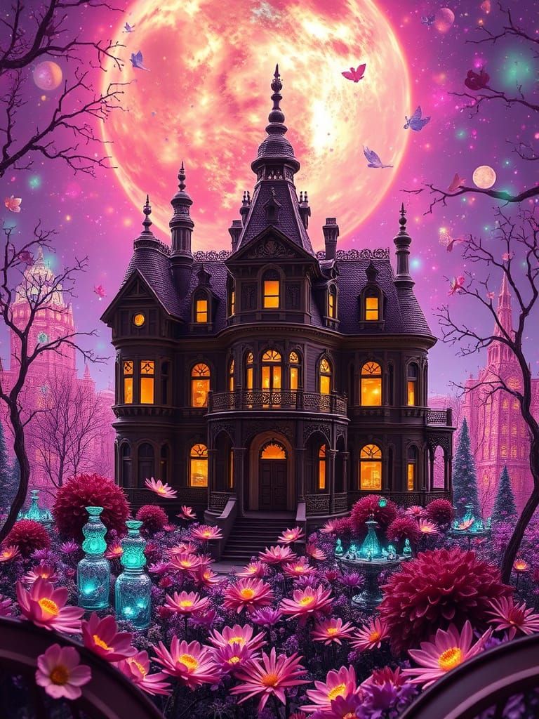Chocolate Victorian Mansion in Surreal Style