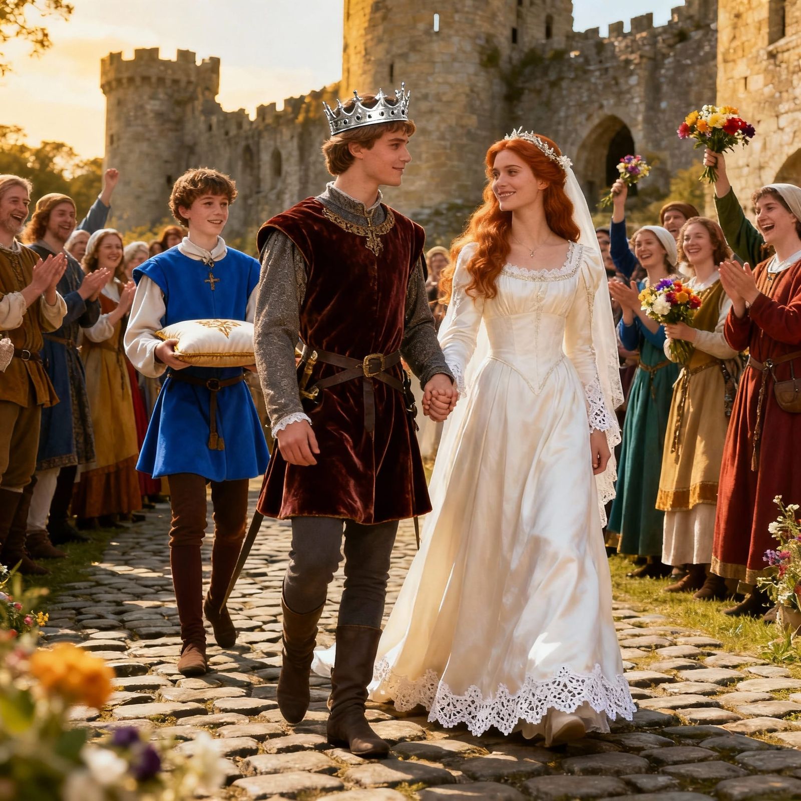 Medieval Prince Marries Beloved Lady With Cheering Crowd