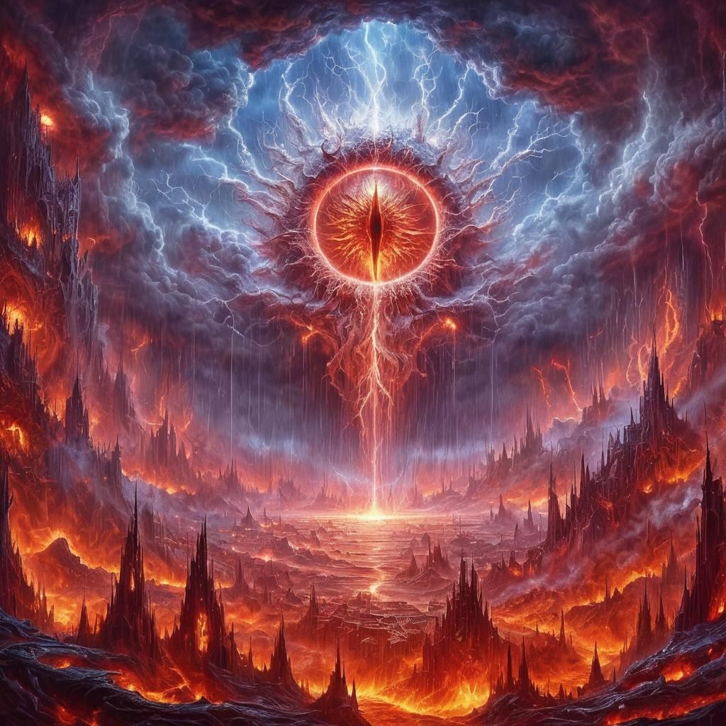 Apocalyptic Eye of Judgement in Gothic Landscape