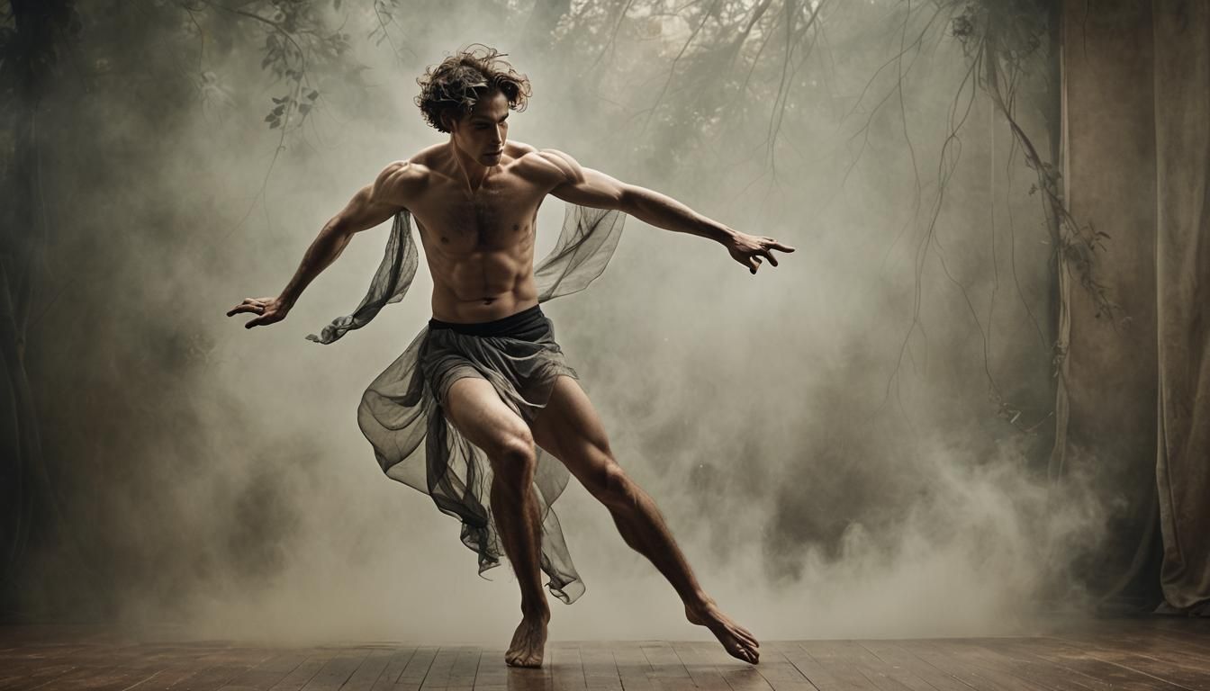 Elegant Dancer in Jungle, Norman Lindsay Style