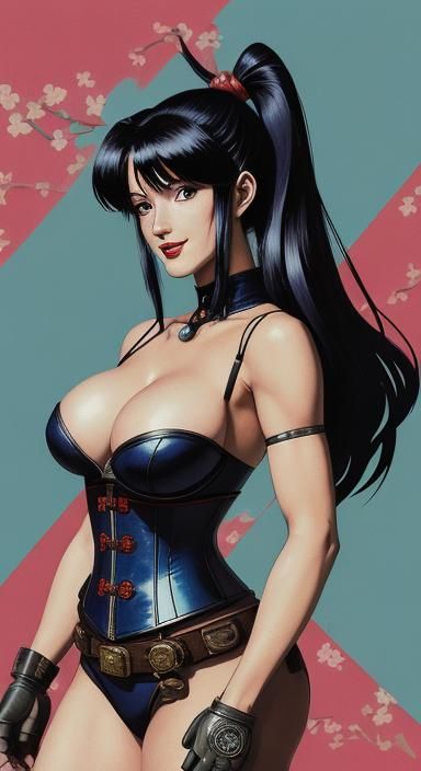 ((90's anime style)), Betty Page steampunk, ultra detailed i...