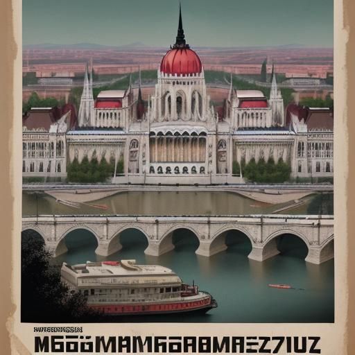 Hungarian Landmarks in Brutalist Propaganda Poster