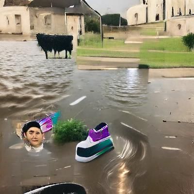 Flooded Landscape in Texas After Heavy Rainfall