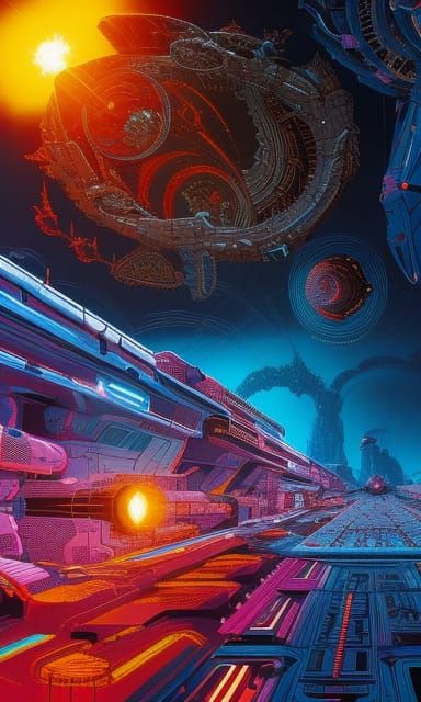 Space Outlaw Cowgirl in Dark Sci-Fi Fantasy Art