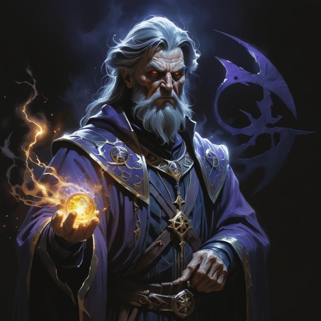 Sinister Wizard Casting a Spell