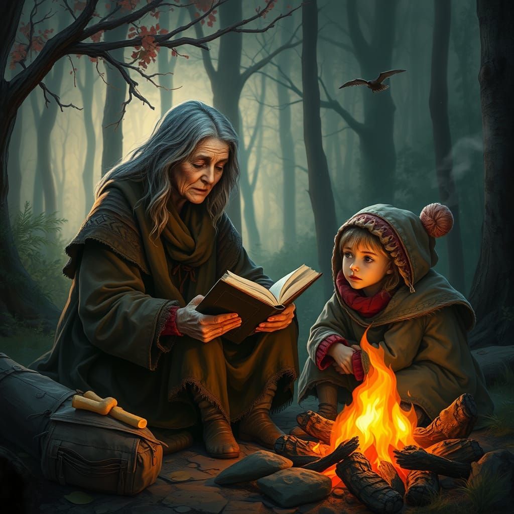 Mystical Forest Tale Told in Matte Painting Style