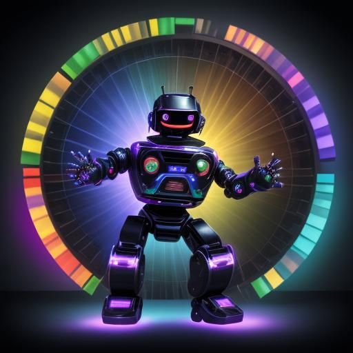 Colorful Robot Dancing in Photonic Lights