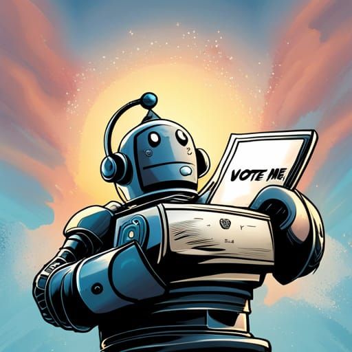 Robot Politician: Comic Book Election Art