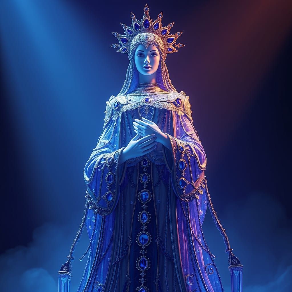 The Corundum Goddess Radiates Sapphire Majesty