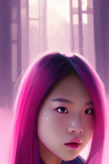 K-Pop Star Portrait in Digital Painting Style