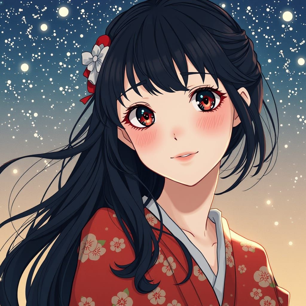 A Ghibli-Inspired Portrait of a Gentle Anime Girl